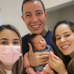 Lud, Silas e JP"Quero agradecer imensamente quem escolhemos para nos assistir nessa jornada. Laís minha osteopata e Fisio pélvica que foi tão essencial em cuidar de mim durante esse tempo da gestação e me ajudar a conectar meu corpo e minha mente nessa jornada da maternidade."